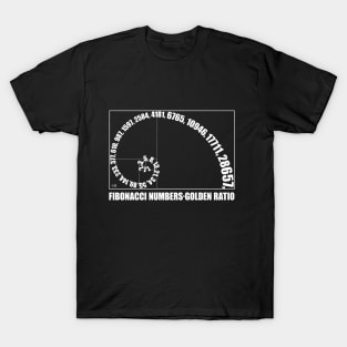 Fibonacci Numbers,  Golden Ratio, Typographic T-Shirt